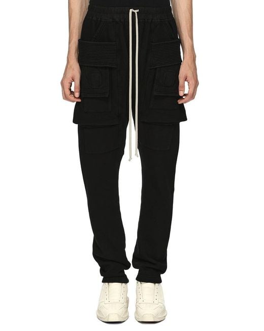 Rick Owens Black Drawstring Casual Pants for men