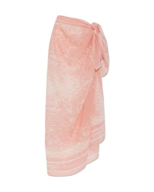Balmain Pink Patterned Beach Skirt