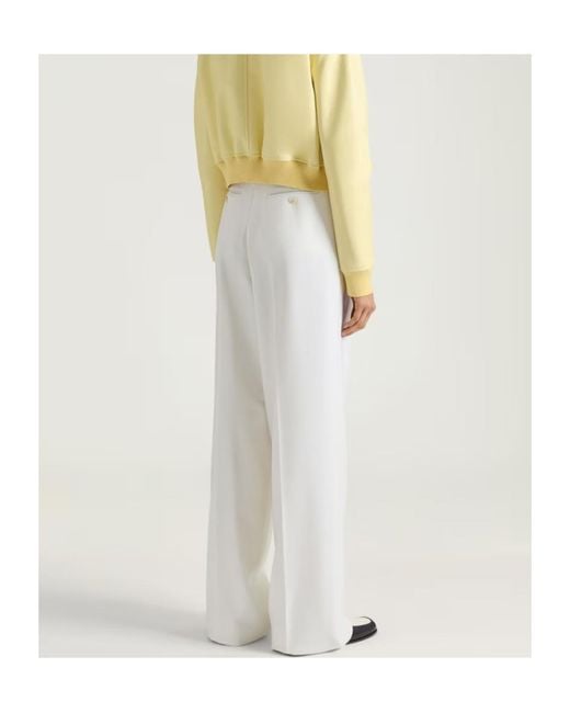 Givenchy White Double Pleated Trousers