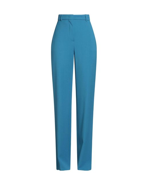 Max Mara Blue Straight-Leg Wool Trousers