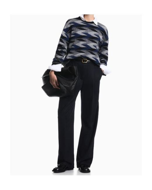 Emporio Armani Blue Long-Sleeved Crewneck Jumper