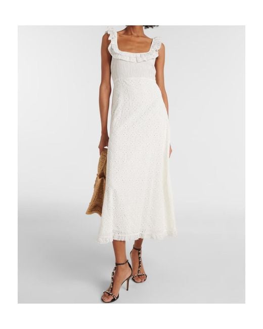 Rixo White Madeira Embroidery Dress