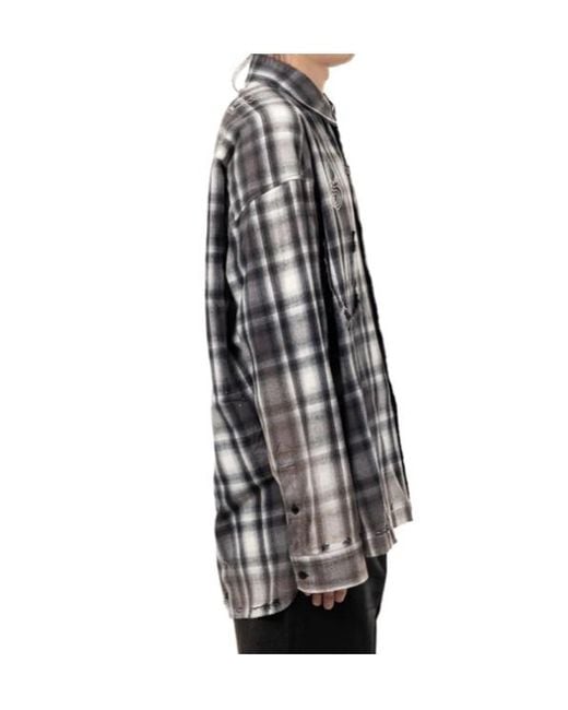 Maison Mihara Yasuhiro Gray Vintage Like Straight Hem Check Shirt for men