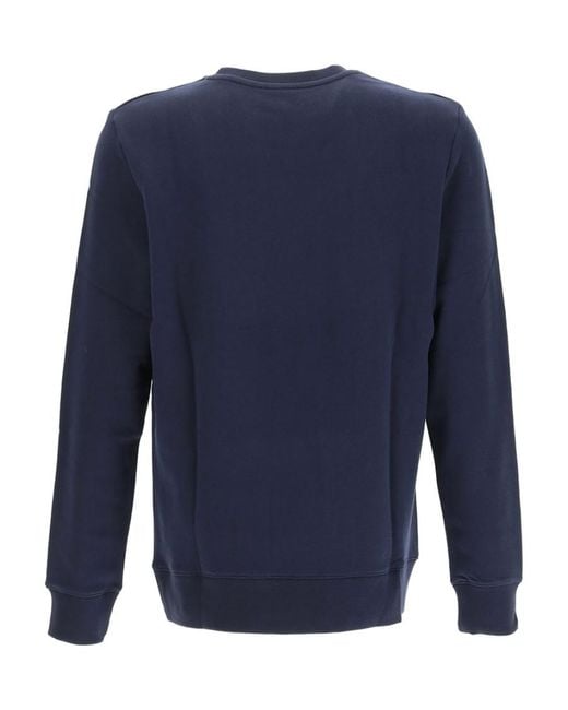 A.P.C. Blue Flocked Logo Crewneck Sweatshirt