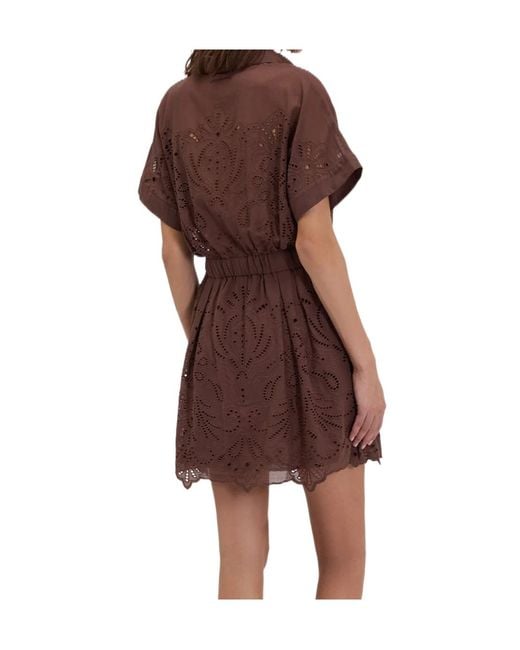 ERMANNO FIRENZE Brown Embroidered Dress