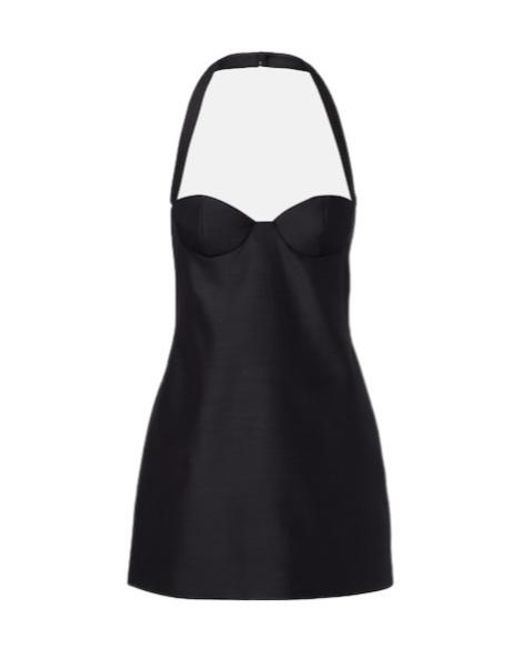Magda Butrym Black Halterneck Wool-Blend Bustier Dress