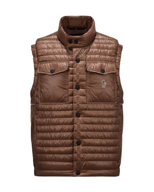 Moncler Brown Ollon Down Gilet for men
