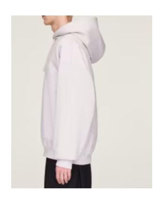 Y-3 Gray Logo Printed Drawstring Hoodie for men