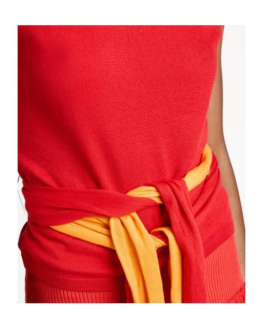 J.W. Anderson Red Jw Anderson Tie-Waist Knitted Top