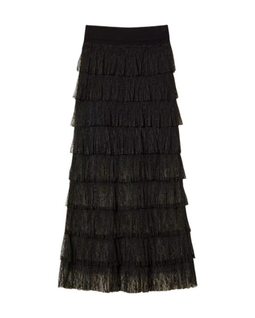 Twinset Black Lace Maxi Skirt