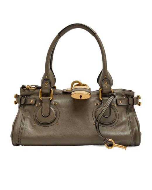 Chloé Brown Paddington Medium Grained Leather Shoulder Bag