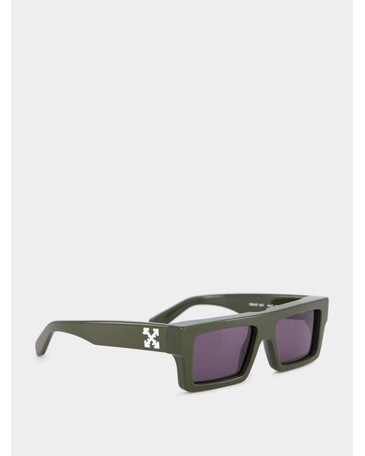 Off-White c/o Virgil Abloh Green Rectangle Sunglasses for men