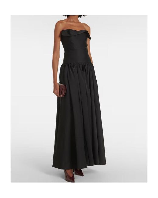 Roland Mouret Black Strapless Silk-Blend Taffeta Gown