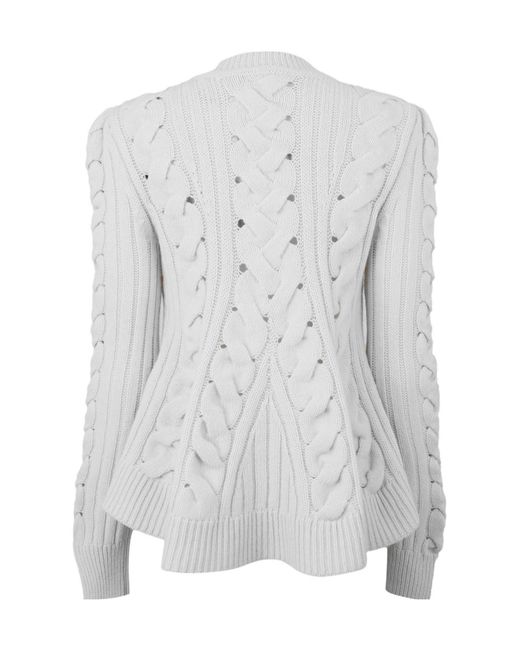 McQueen Gray Alex Cable Crew Neck Jumper
