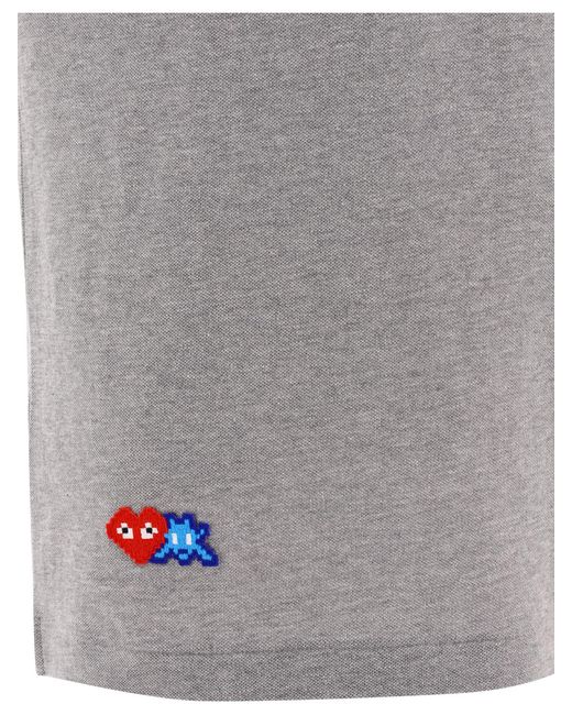 COMME DES GARÇONS PLAY Gray Short-Sleeved Polo Shirt for men