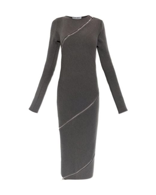 The Attico Gray Long-Sleeved Dress