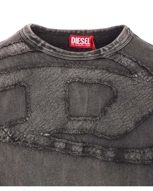 DIESEL Gray Short Sleeve Crewneck T-Shirt for men