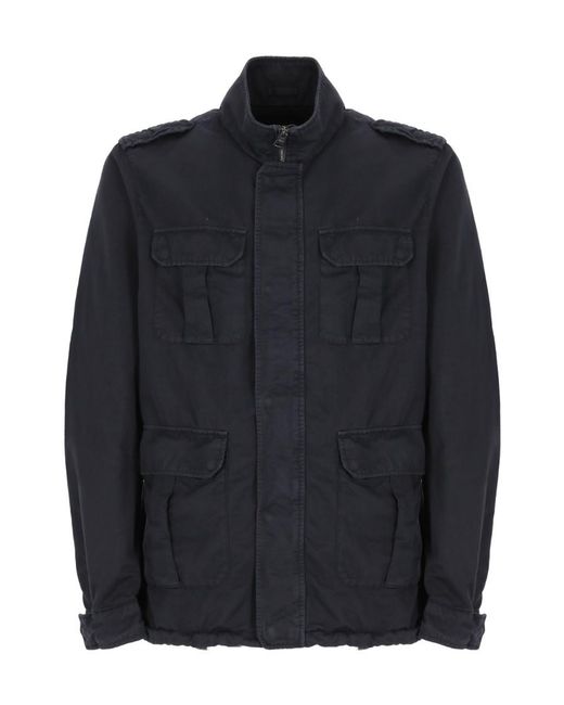 Herno Blue High-Neck Zipped Jacket for men