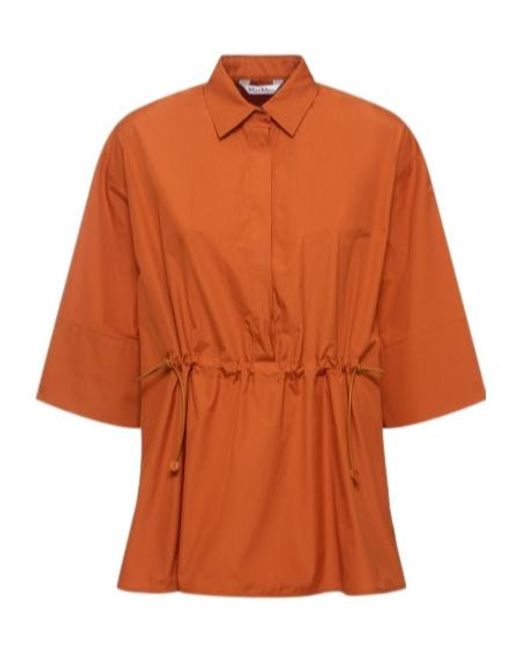 Max Mara Orange Pull-Rope Button Shirt