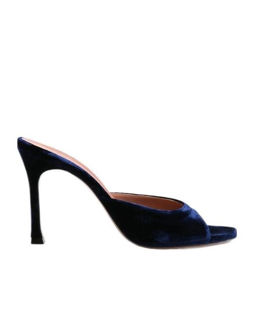 AMINA MUADDI Black Round-Toe High-Heeled Sandals