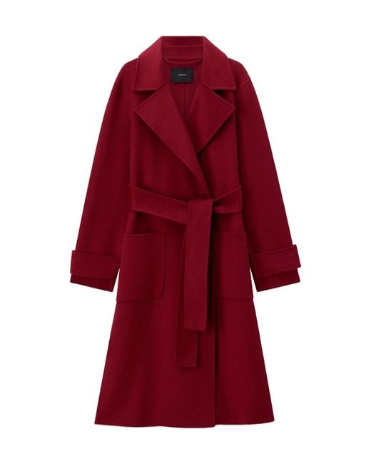 Joseph Red Belted Wrap Coat