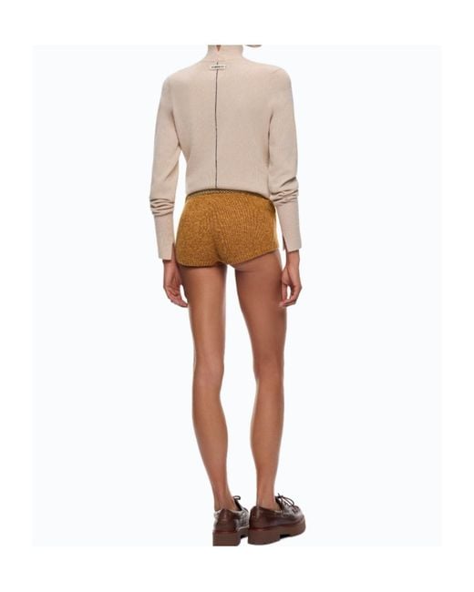 Pinko Natural Ribbed-Trim High-Neck Sweater