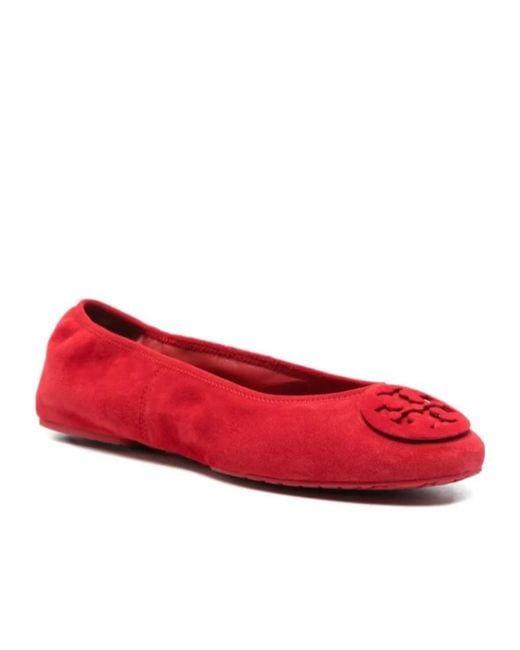 Tory Burch Red Rena Travel Slip-On Ballet Flats