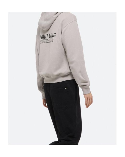 Helmut Lang Gray Postcard Hoodie for men
