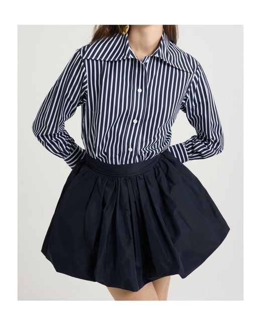 Patou Blue Striped Button-Up Blouse