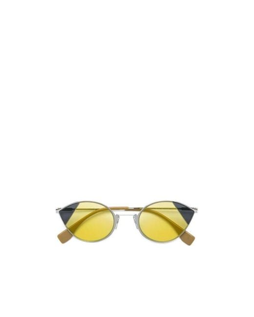 Fendi Yellow Eyewear Cat Eye Frame Sunglasses