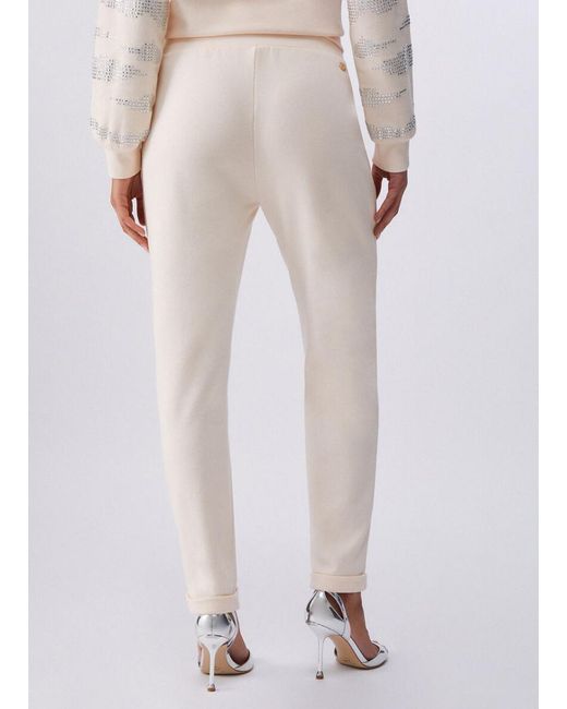 Liu Jo White Elasticated Drawstring Trousers