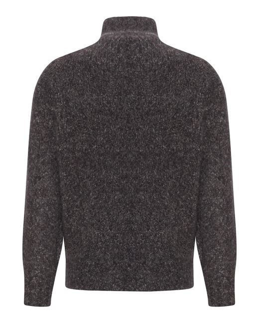 Brunello Cucinelli Gray High-Neck Long-Sleeved Knitwear for men