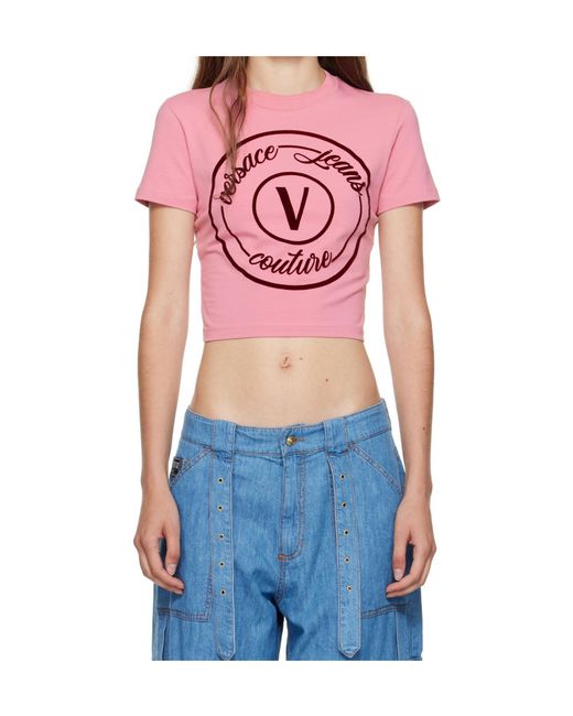 Versace Jeans Blue Circular-Logo T-Shirt