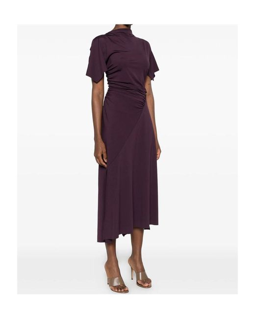 Victoria Beckham Purple Short Sleeve Dress