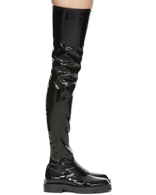 Givenchy Black 4G Plaque Thigh-High Boots