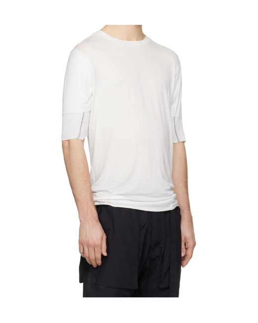 Thom Krom White Worked Stitching T-Shirt for men
