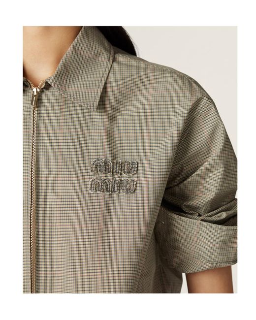 Miu Miu Natural Technical Check Shirt