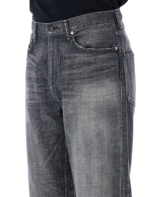 Nanamica Gray Washed Wide-Leg Jeans for men