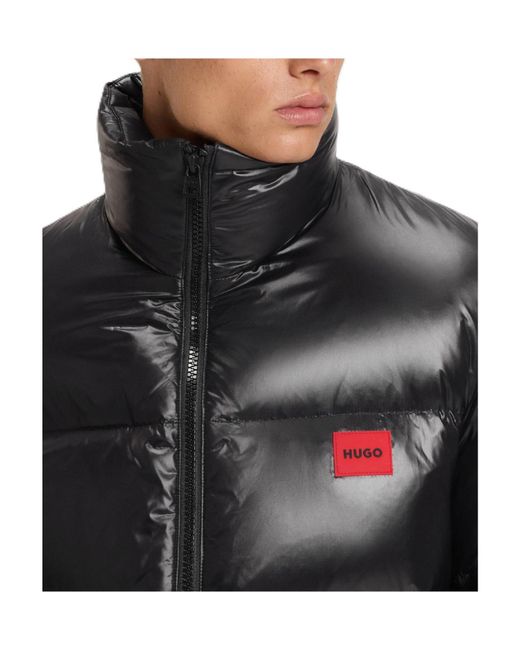 Boss Black Solid Stand Collar Jacket for men