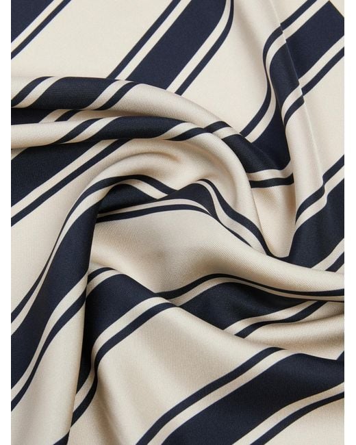 Max Mara Gray Striped Square Scarf