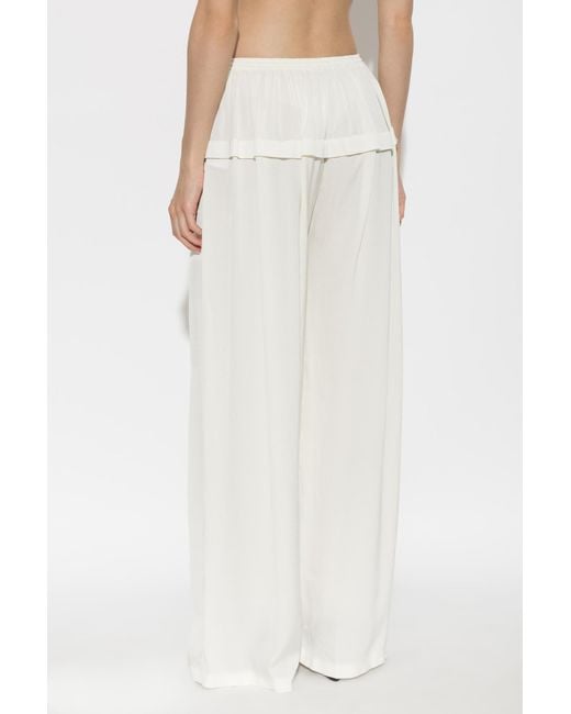 Alaïa White Wide-Leg Casual Trousers