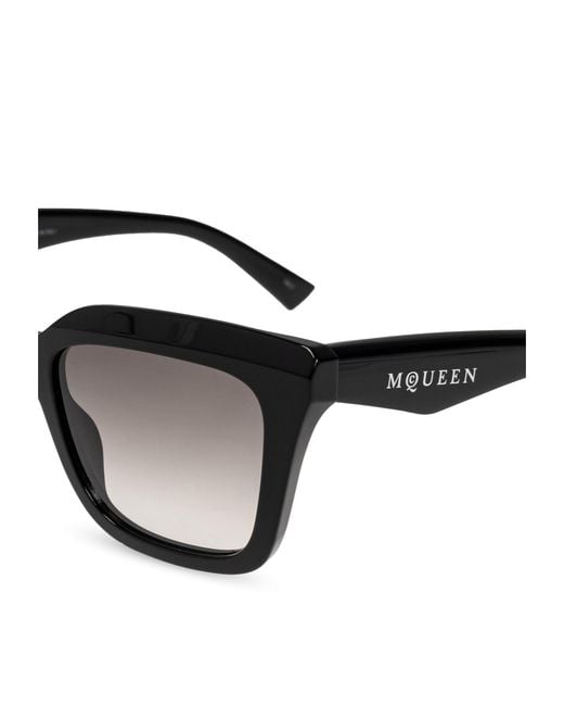 McQueen Black Eyewear Square Frame Sunglasses