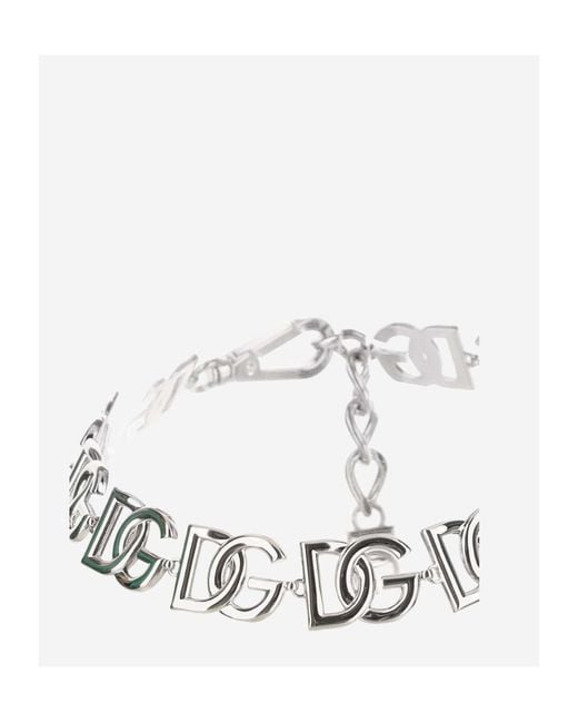 Dolce & Gabbana White Dg Logo Lettering Choker