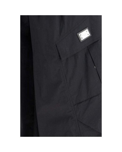 Dolce & Gabbana Blue Logo Plaque Cargo Drawstring Pants for men