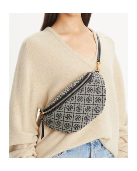 Tory Burch Gray T Monogram Belt Bag