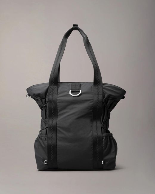Moose Knuckles Black Parachute Logo Plaque Tote Bag for men