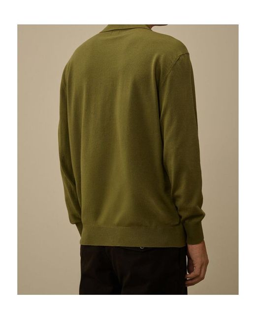 C P Company Green Crew Neck Sweater for men