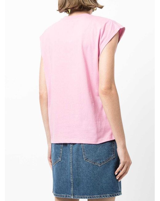 MSGM Pink Pattern Printed T-Shirt
