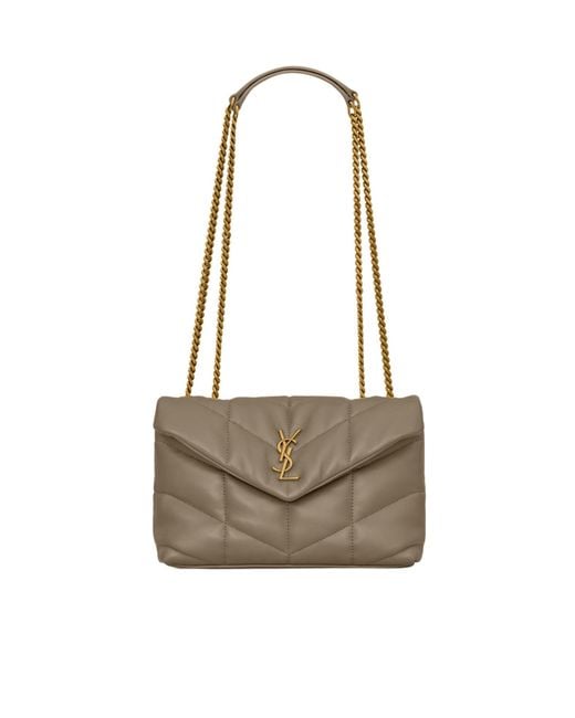 Saint Laurent White Toy Quilted Puffer Shoulder Bag