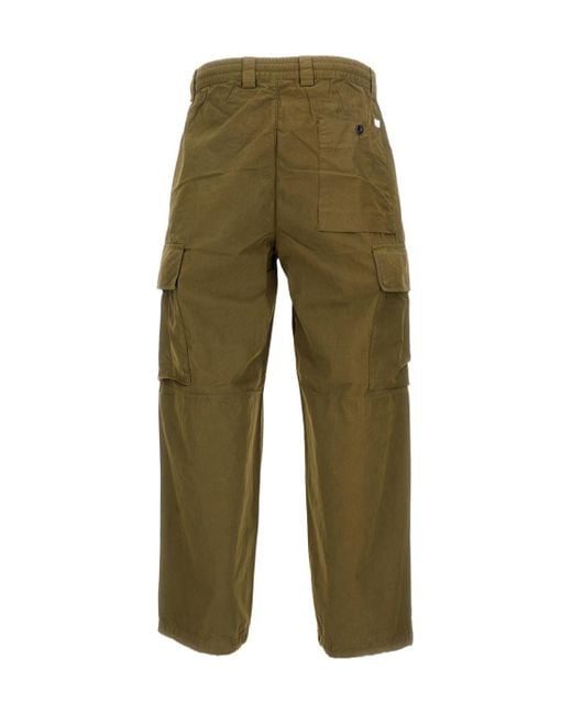 C P Company Green Multi-Pocket Cargo Straight-Leg Trousers for men